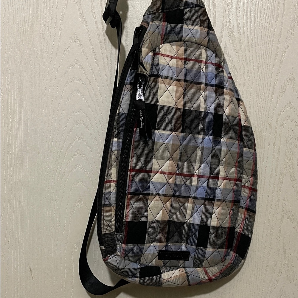 Vera Bradley Plaid Shoulder Bag in Black and Gray